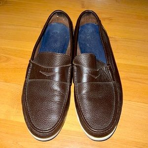 Salvatore Ferragamo slip on boat shoes dark brown